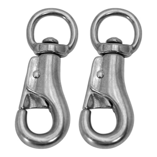 Jeffers Round Eye Bull Snap, Solid Brass Iron, 7/8" x 3-3/4" Heavy Duty Hardware Clip for Horse Tack, Halter, Bridle, Reins, Dog Leash, Rope, Chain, Strap, Keychain, Lanyard, Outdoor, DIY - 2 Pack - size: 3-3/4" - 2 Pack