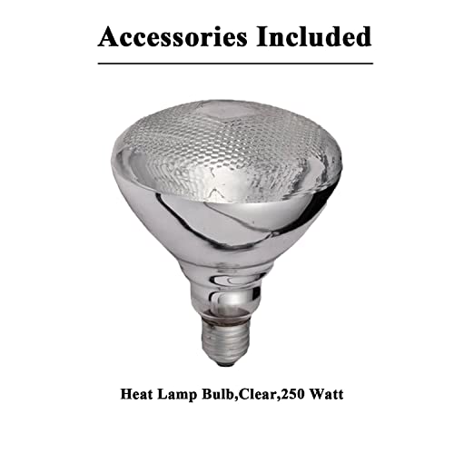 Hanging Food Heat Lamp Infrared Food Warmer Fry Heating Lamp 250W with Light Bulb (Dia25cm(Red)) - size: Dia25cm(Red)