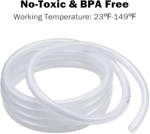 DAVCO 1" ID × 50 ft Clear Braided Hose Plastic Tubing, High Pressure Flexible Reinforced PVC for Transfer Water Air Oil, BPA Free & Non-Toxic - size: 1"ID, style: 50 Feet