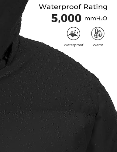 ZSHOW Women's Long Quilted Winter Coat Waterproof Warm Puffer Jacket Parka with Detachable Hood - color: Black, size: 3X-Large Plus