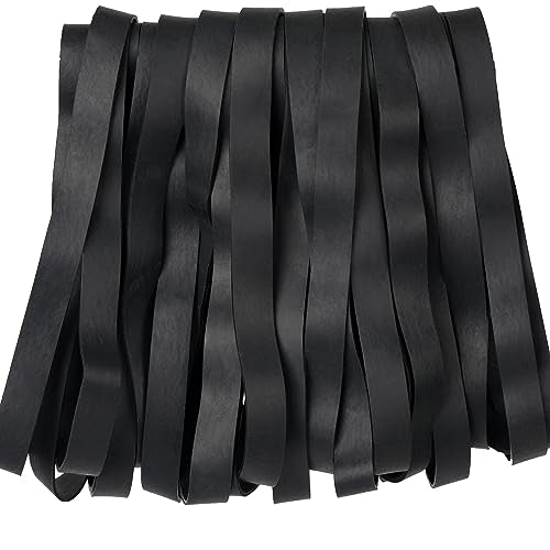 AIWOQI Rubber Bands Size#107 Heavy Duty Big Wide rubber band 30PCS Elastic Bands for Office Supply Trash Can File Folders Litter Box Rubber Bands (Black) - color: Black