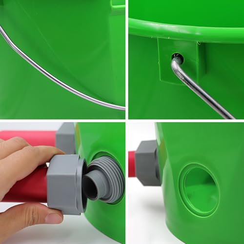 Goat Feeder Feed Bucket, 8L Large Capacity Livestock Milk Goat Feeder with Nipple, Green Sheep & Baby Bottle Bucket for Calves, Lambs, and Kids, 3 Mouth - color: 3 Mouth