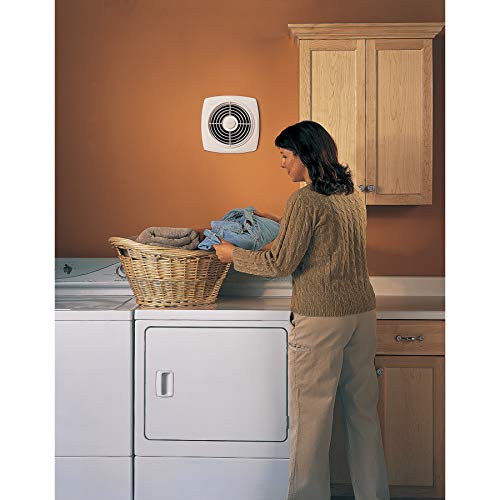 Broan-NuTone 509S Through-the-Wall Ventilation Fan, White Cover, On/Off Switch, 200 CFM, 8.5 Sones, 8" - style: With Switch Dial
