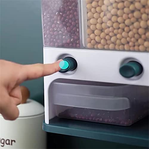 Kitchen container barrel grain sealed tank household storage pet dog food box(Blue) - color: Blue