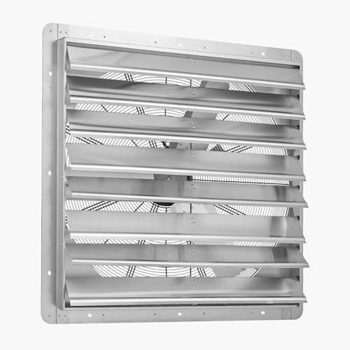 VEVOR 36'' Exhaust Fan, Wall Mounted Attic Fan with Variable Speed, 11000 CFM, Automatic Shutter, Ventilation and Cooling, Silver, Fan Only - size: 36 Inch