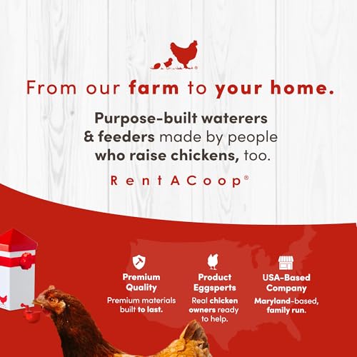RentACoop 32oz (1 Liter) Automatic Drinker - BPA-Free Chick Waterer with Auto-Fill Cup and Horizonal Nipple - Suitable for Chicks, Quail, Pigeons, Doves, and Other Smaller Birds