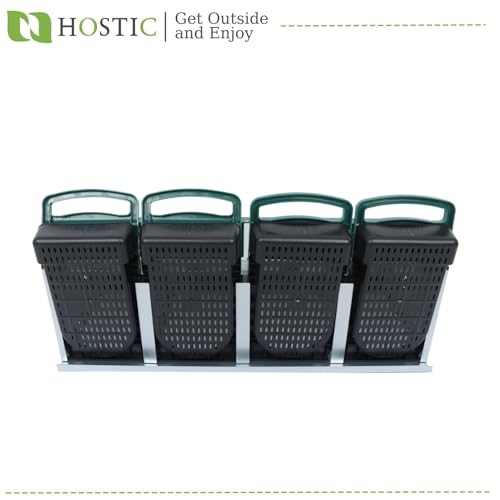 HOSTIC 4 Hole Chicken Nesting Box for Laying Egg Coop Compartment Galvanized Stainless Steel and Plastic Nest