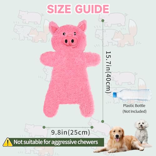 Mihachi No Stuffing Crinkle Dog Toys,2-in-1 Holds Water Bottles-Cruncher with Puncture Resistant Squeaker, Dog Squeak Toys Plush Dogs Chew Toy for Small Medium Large Breed Chewer, Pig - color: Pig