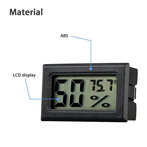 4-Pack Mini Digital Temperature Humidity Meters Gauge Indoor Thermometer Hygrometer LCD Display Fahrenheit (℉) for Reptile Tank,Jars,Guitar Case,Greenhouse, Garden, Cellar, Fridge, Closet