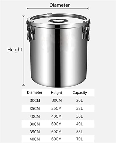 Milk Barrel, Milk Transport Bucket, 201 Stainless Steel Airtight Milk Can, Milk Bucket Wine Pail Oil Barrel Tea Canister Liquid Solid Container Storage W/Sealed Lid,20L,50L - size: 50L