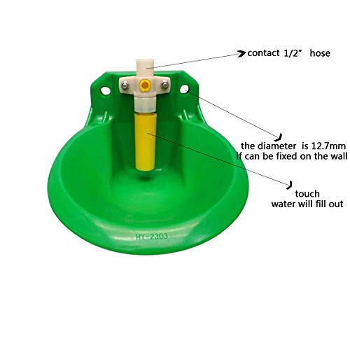 Automatic Sheep Water Bowl Vertical Nuzzled Valve Auto Fill Goat Waterer | Livestock Water Trough for Horse Pig Hog Cow, Self-filling Cattle Tank, animal multi-purpose Bucket Drinker watering system