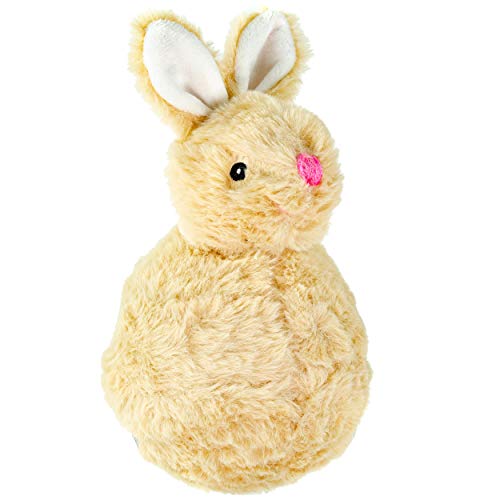 Giftable World 7.5 Inch Plush Pet Toy Bunny with 5 Inch Squeaky Bouncy Ball and Crinkle Ears (7" Tripper Bunny Tan) - color: Tripper Bunny - Tan