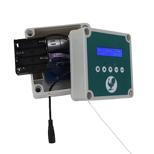 Automatic Chicken Coop Door Opener Kit, Timer & Light Sensor Controller with Remote (50m Range), IP44 Weatherproof Motor for Poultry House, Battery Backup Compatible