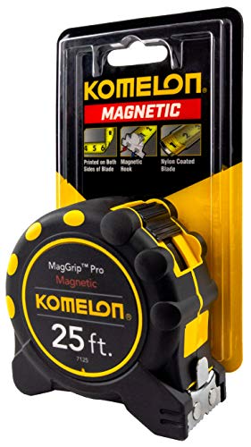 Komelon 7125 Monster Maggrip 25-Foot Measuring Tape with Magnetic End, Yellow, 25ft- Blade - style: Measuring Tape