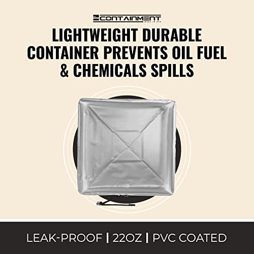 Spill Containment Berm - 18 oz PVC, 2’ x 2’ x 6” - Grey - color: Grey, size: 2' x 2'
