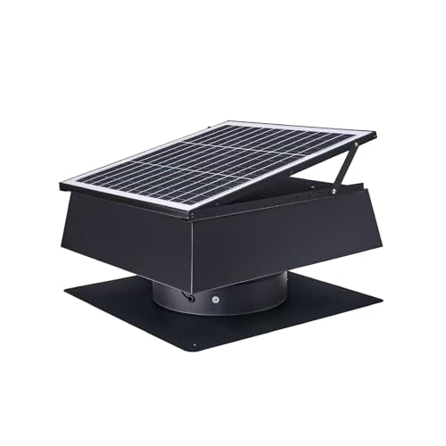 Solar Roof Vent Fan, 60W Dual Power Attic Fan with Thermostat &,A3 | 60W monocrystalline solar panel, dual power backup, 3-speed remote & 25°C auto-start, 2500m³/h high airflow, quiet <45dB - color: A3