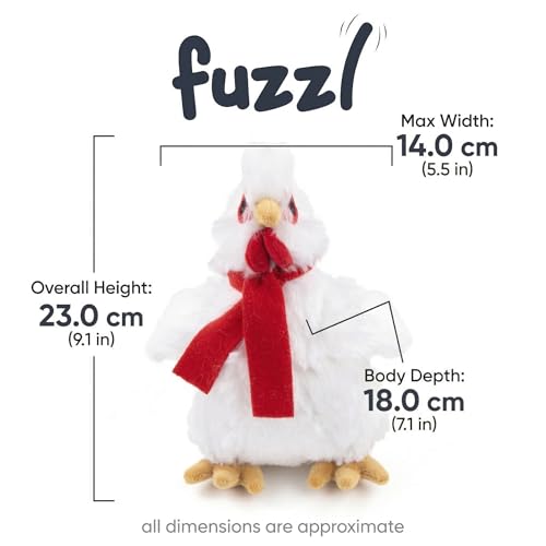 Fuzzl Plush Super Soft Cheeky Chicken - Snow White Dog Toy & Comforter β Cuddly Plush with Squeaker, Gentle Dog Toy for Puppies & Small to Medium Dogs - style: Snow White Hen