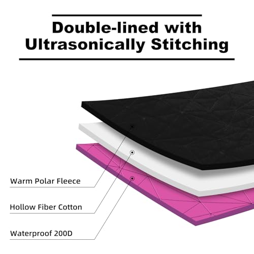 Large Outdoor Waterproof Blanket Extra Thick Fleece Stadium Blanket for Camping, Car, Pet, Picnics - Windproof, Wearable, Machine Washable 80" x 58" (Rose Purple,Hooded) - color: Hooded-rose Purple