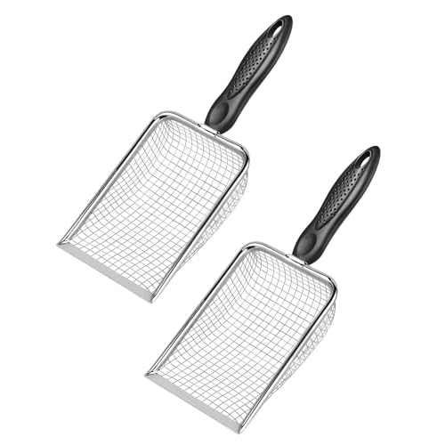 of 2 Stainless Steel Poultry Manures Scoops Ergonomic Handle for Quick Coops Maintenance Garden Shovel