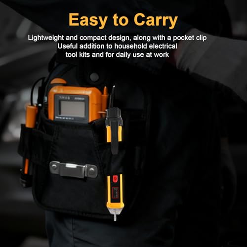 Voltage Tester Non Contact Voltage Detector Dual Range AC 12V/48V-1000V,Electrical Tester Pen with LCD Display Live Wire Tester with Alarm and Flashlight Wire Breakpoint Finder Tools