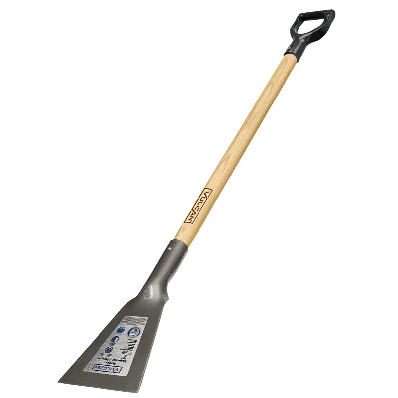 Edward Tools Vulcan Heavy Duty 7 in. Forged Steel Scraper - Hardwood Handle - Best Tool for Clearing Ice from Sidewalks, Driveways, and Roads - Multi-Purpose Can Be Used Year Round (D-Grip) - style: D-Grip