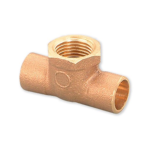 Everflow Supplies CCFT0001-NL C X C X F No Lead Cast Brass Tee Fitting with Solder Cups and Female Threaded Branch, 1" - size: 1 Inch