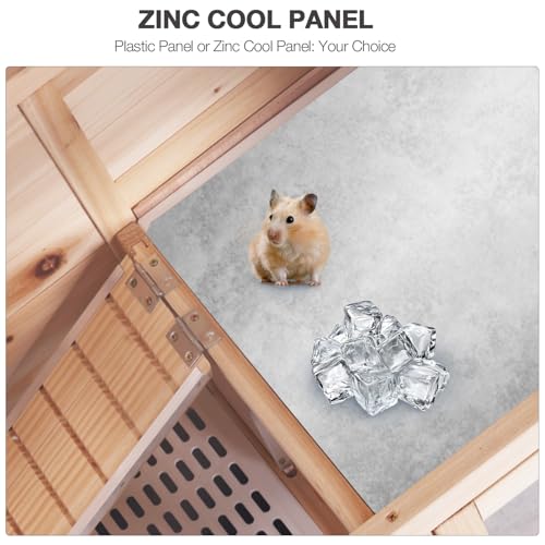 Wooden Guinea Pig Cages Indoor with Plastic Floor and Pull Out Tray, Two-Story Rabbit Cage with Anti-Chewing Ramp, Bunny Hutch with Detachable Stand, Small Animals Cage Habitat (Nature) - color: Nature