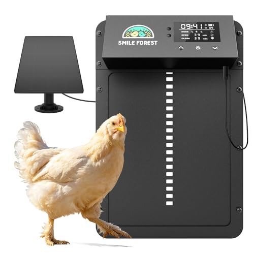 Chicken Coop Door, Automatic Chicken Door with Timer & Light Sensor - color: Ebony