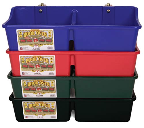 Little Giant® Portable Feeder with Divider | Livestock Feeder | Heavy Duty Mountable Feeding Trough for Livestock & Pets | Made in USA | 16 Quarts | Green - color: Green
