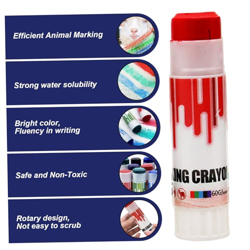 3PCS Safe Rotating Livestock Marker Crayon, Portable Cattle Sorting Stick, Farm Animal Marking Accessories for Pigs, Sheep, and Cows