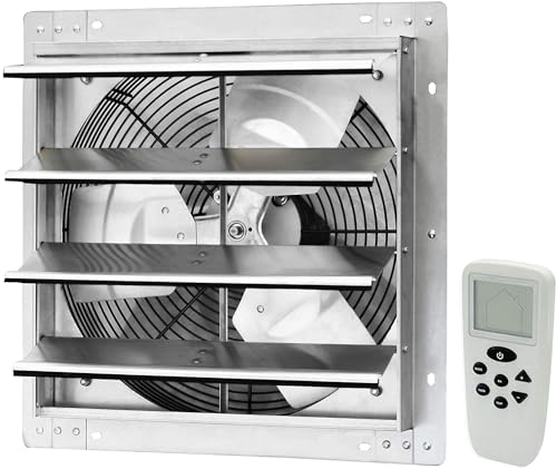 iLIVING ILG8SF16VC Shutter Mount Exhaust Fan, Silver - size: 16 inches