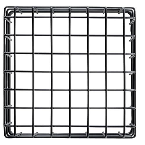G.E.T. WB-664-MG Square Metal Storage Wire Basket for Pantry, Produce and More, 6" x 6" x 2" - size: 6" x 6", style: 4" Deep