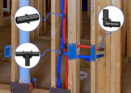 1/2" Poly PPSU Barb Crimp PEX Fitting, 50pcs PEX Elbow Fittings, No Lead - size: 1/2" Elbow, 50pcs