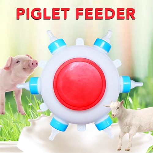 Lamb Feeder Bucket with 6 Nipples, 2.5L Wireless Milk Feeding Bottle for Lambs and Piglets, Multi - Animal Nursing Jug with Durable PP Construction for Farm Use