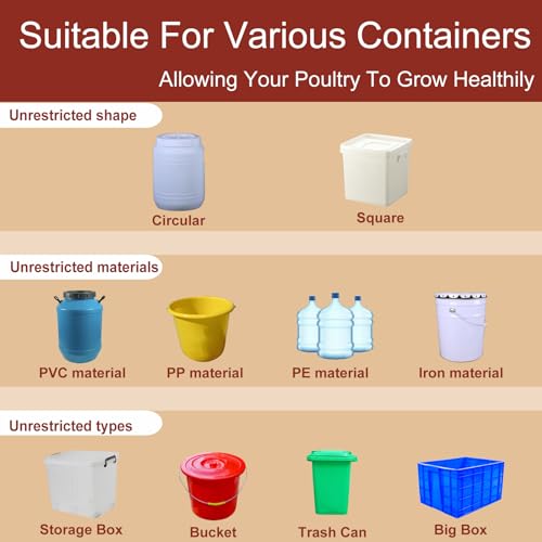 16 Pack Automatic Chicken Waterer, Red Chicken Water Feeder Cups Suitable for Various Poultry, Cup Body Deepened Double Rubber Ring No Leakage, with Mounting Hole Opener - color: Red, size: 16-Pack