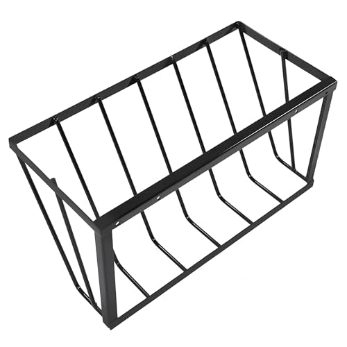 KUAFU Hay Feeder for Goat, Wall Mount Sheep Hay Rack, Horses Feeding Trough with 17 Gallon, Heavy Duty Blanket Holder, Fit for Farm Indoor and Outdoor Livestock Feed Containers