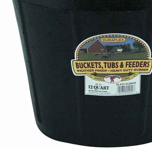 Little Giant 12-Quart Flexible All-Purpose Rubber Bucket Pail with Steel Handle (4 Pack)