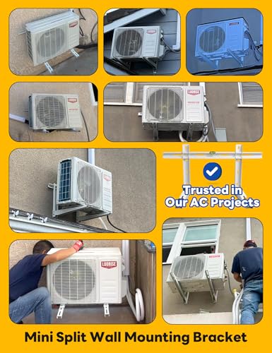 Outdoor Mini Split Wall Mounting Bracket, Heavy-Duty Wall Bracket for 7000 Btu to 12000 Btu Ductless Mini Split Air Conditioner AC Heat Pump Systems - size: 7000-12000 BTU