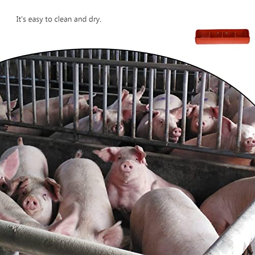 DOITOOL Pig Feeder Trough 4-Compartment Farm Pig Manger Plastic Feed Trough for Dry Wet Food and Water Easy Clean Livestock Feeding Bowl 16.92 X 6.29 X 5.11 in