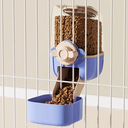 Pet Hanging Automatic Feeders Drinking Bowls,Gravity Rabbit Feeder and Water Set,Cage Cat Food Bowl Feeding Station for Puppy Kitten Chinchilla Hedgehog Guinea Pig Ferret (Pink Blue-Food) - color: Pink Blue-Food