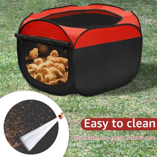 Oxford Cloth Brooder Box for Chick Starter Kit Brooder Pen/Baby Chicken Supplies, Portable Small Pet Cage Tent with Zippered Cover, Brooder Box with Ideal Size Brooding up Baby Chick, Duck and Quail