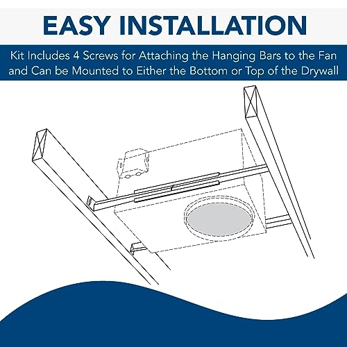 Broan-NuTone MHB4 Hanger Bar Set for InVent Series Bath Exhaust Fans, Silver, Steel, 4 Pieces