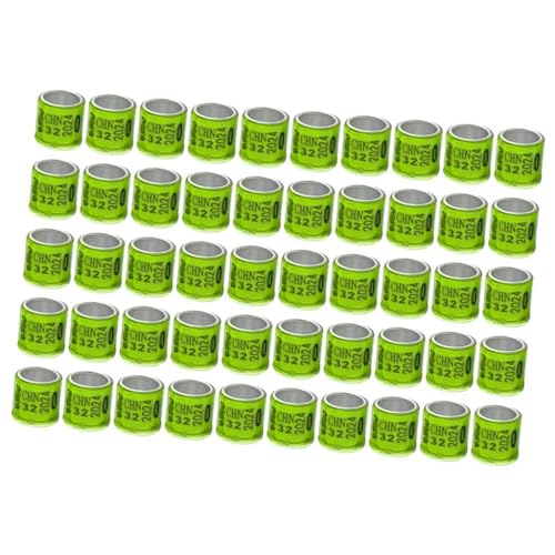 50 Pieces Pigeon Leg Rings Bird Aluminum Identification Clips Numbered Training Bands Reusable Suitable for Pigeon Flock