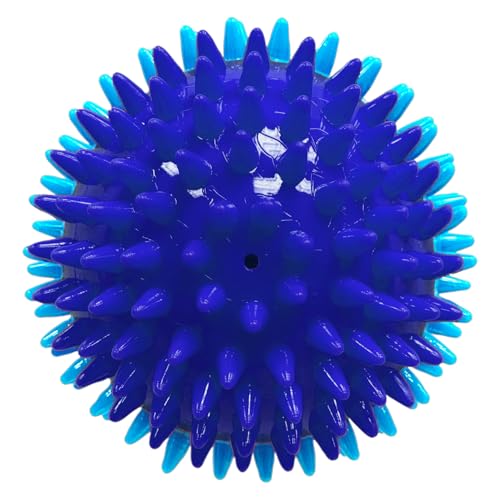 Nerf Dog 3.7in TPR 3-Part Spike Squeak Ball Dog Toy - Dark Blue/Light Blue (Pack of 2) - size: 3.7 inches (Pack of 2)