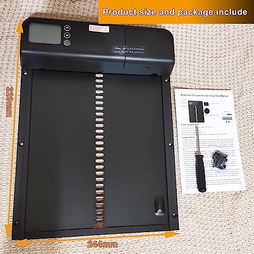 Automatic Chicken Coop Door Aluminum Auto Coop Door Opener with Timer Control LCD Display Chicken Coop Door