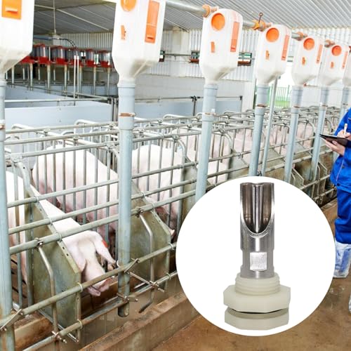 of 5 Stainless Steel Automatic Pigs Nipple Waterer Set with Brass Connectors for Efficient Livestock Hydrations Water Nipples - color: 3 piece set