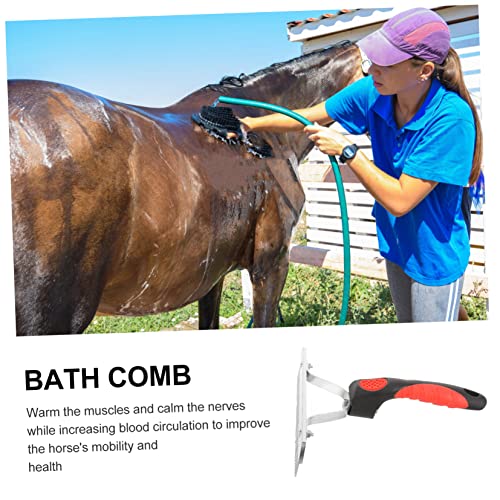 Horse Grooming Comb with Ergonomic Rubber Handle Durable Metal Horse Hairbrush for Fur Cleaning and Shedding Non Slip Comfortable Grip