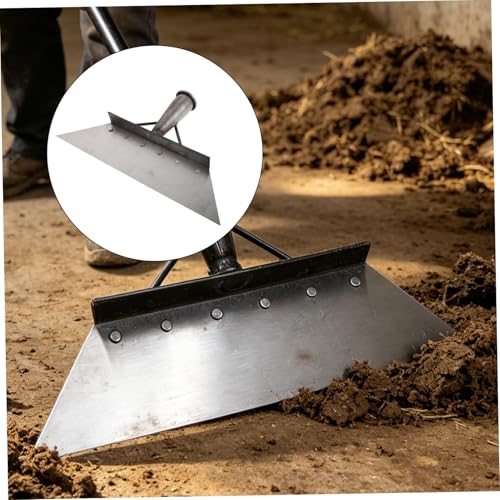 ibasenice Heavy Duty Manganese Steel Barn Manure Scraper Shovel 32cm for Livestock Stall Cleaning and Farm Waste Removal