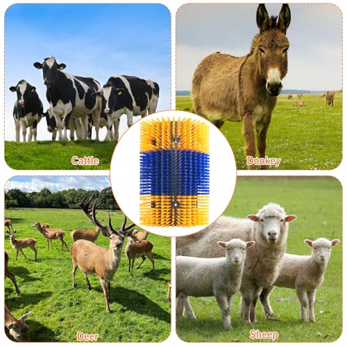 Livestock Scratching Brush Upgraded Large Cow Scratcher Tool Anti-Itch Tool Massage Grooming Cattle Brush With 12 Screws For Horses,Goat,Cattle,Cow,Sheep, Pigs(1pack) - size: 1pack
