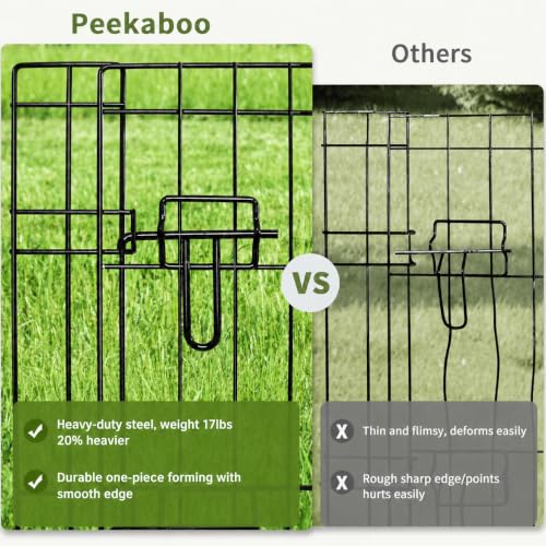 Peekaboo Dog Playpen 24 Inch, 8 Panel Metal Pet Fence with Bottom Pad | Playpen + printing pad,8 Panel Foldable Pet Playpen,Climate Pledge Friendly Choice - style: Playpen + printing pad